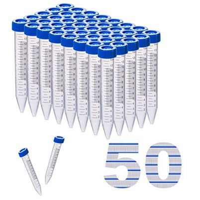 15ml Flat Top Rack Package Centrifuge Tubes Bagian Ajaib Klasik Steril Autocalvable Writing Area