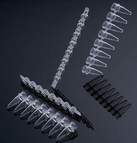 Laboratory PP Material 0.2ml 8 Strip PCR Tubes Flat Cap Dome Cap