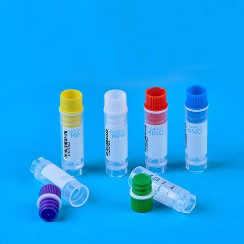 Self-Standing External Threads Cryogenic Vials Plastic CryoKING For Labs