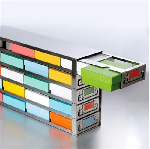 Biologix Freezer Racks Side Access Drawer Frame Type Sliding Drawer Stainless Steel Freezer Storage Racks