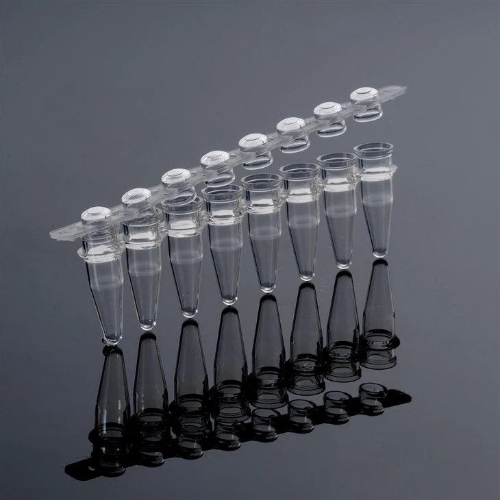 0.2ml 8 Strip Flat Cap Dome Cap PCR Tubes