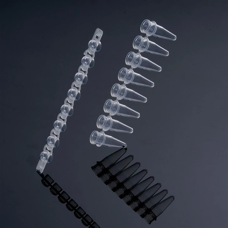 0.2ml 8 Strip Flat Cap Dome Cap PCR Tubes
